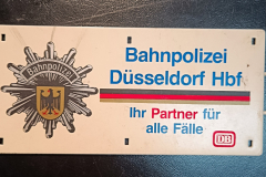 Zuglaufschild-Bahnpolizei-Duesseldorf-HBF-1992