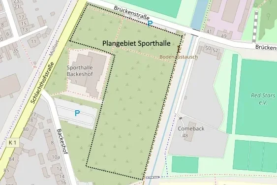Machbarkeitsstudie um das Plangebiet Sporthalle Mülfort Brückenstraße