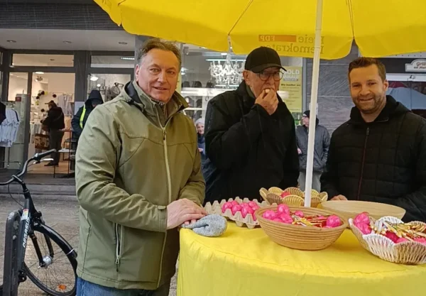 FDP Ostergruß auf dem Rheydter Marktplatz